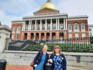 Hannah Lipper and Laurie Becker at the State House